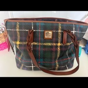 Vintage Dooney & Bourke plaid tote bag